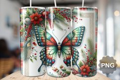 Christmas Butterfly Sublimation - 20 Oz Skinny Tumbler Product Image 1