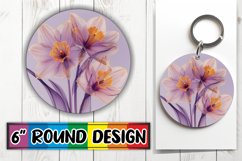Blooming Circle Sublimation Options - Keychain &amp; Car Product Image 1