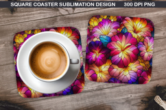 Flowers Coaster Sublimation, Spring Coaster PNG Design Product Image 1