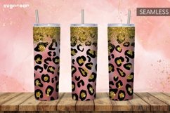 Leopard Glitter Tumbler Sublimation | Skinny 20 oz | Tapered Product Image 2
