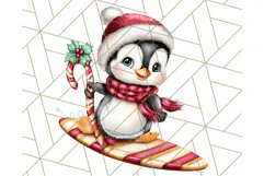 Christmas Penguins The Beach Clipart PNG, Tropical Holiday Product Image 3