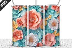 Flowers Tumbler Wrap | Sublimation Design | Tumble PNG Product Image 1