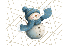 Pastel Snowman Clipart PNG, Cute Soft Winter Graphics Product Image 3