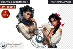 Spanish Flamenco dancer woman Clipart, Sevillana Product Image 1