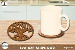 Tree of Life Coaster Laser Cut | Drink Coaster | Glowrforge Product Image 1