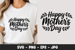 Happy Mothers Day Leaf Frame SVG PNG Product Image 1
