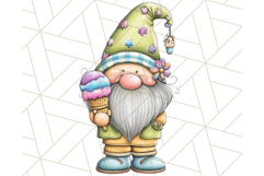 Ice Cream Gnome Clipart PNG Summer Dessert Art, Summer Gnome Product Image 3