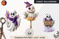 Funny Halloween characters Clipart Spooky graphics Product Image 1