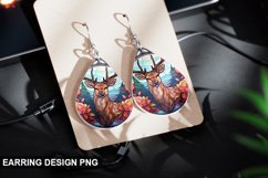 Stained Glass Deer flowers Earring Design Product Image 1