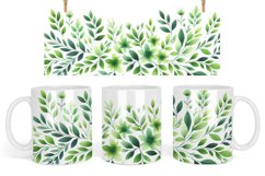 Flowers mug design, Watercolor Greenery Floral Coffee Mug Product Image 1
