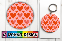 Enchanted Car Coaster Circle PNG, Valentine's Pattern Product Image 1