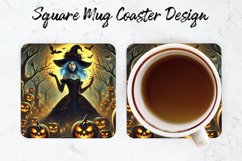 Halloween Witch Mug coaster | Coaster | Sublimation Design Product Image 1
