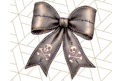 Muted Halloween Bow Clipart, Fall Ribbon PNG Autumn Hair Bow Product Image 3