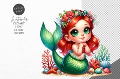 Mermaid clipart, Fantasy clipart, Nursery clipart Product Image 1