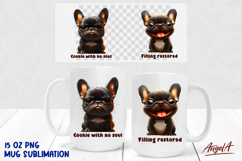 Coffee Dog Mug sublimation, puppy French bulldog funny quote Product Image 1