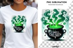 Halloween T-Shirt Design PNG | I Smell Children, Spooky Vibe Product Image 1