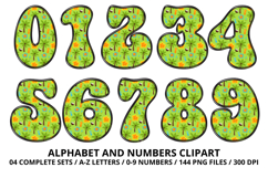 Summer Alphabet &amp; Numbers PNG Clipart Doodle Letters 300 DPI Product Image 5