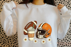 Football Season Sublimation PNG Coffee Football Helmet Product Image 3