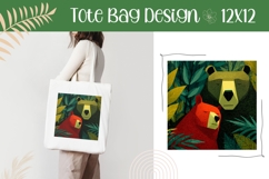 Cartoon Bear Tote Bag, Animals Tote Bag Design, Bear PNG Product Image 1