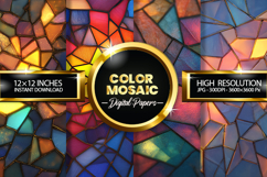 Color Mosaic Digital Papers - 04 variations Product Image 1