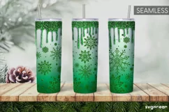 Green Glitter Tumbler Wrap | Winter Sublimation | 20 oz Product Image 1