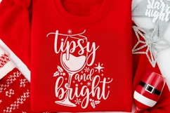 Tipsy and Bright Svg, Wine Christmas Svg, Wine Lover Svg. Product Image 9