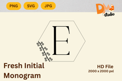 Fresh Initial Monogram - Modern Botanical Letters Product Image 1