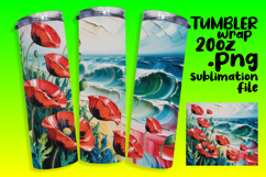 Custom 20oz Tumbler Wrap Download , Flowers Product Image 1