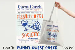 Funny Guest Check PNG Vintage Diner Style, Sublimation PNG. Product Image 1