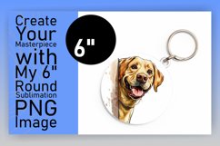 Funny Dog Circle Joy Sublimation Keychain PNG Product Image 1