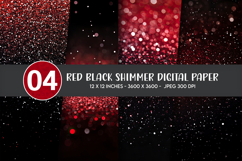 Red Black Shimmer Digital Paper Product Image 1