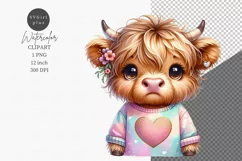 Highland cow clipart, Farm animals clipart Product Image 1