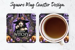 Feelin' Witchy Mug coaster | Coaster | Sublimation Design Product Image 1