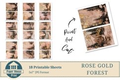 Whimsical Forest Digital Paper, Rose Gold Forest scrapbook Product Image 6
