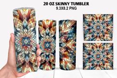 Skinny Tumbler 20oz Wrap Design, Stained Tumble PNG Design Product Image 1
