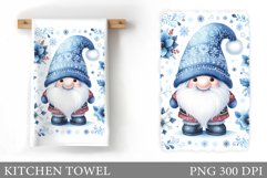 Christmas Kitchen Towel. Christmas Gnome Kitchen Towel Product Image 1