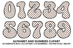 Polka Dots Alphabet Letters &amp; Numbers Clipart PNG 300DPI Product Image 5