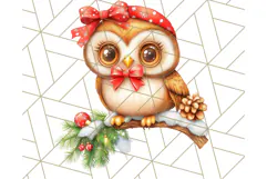 Vintage Christmas Clipart PNG, Cute Animals Holiday Elements Product Image 3