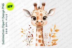 Cute Giraffe Watercolor Illustration Clipart Product Image 1