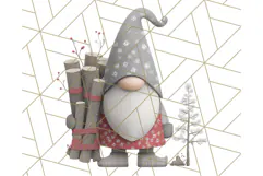 Cozy Winter Gnome Clipart PNG, Christmas Gnome Clip Art Product Image 3