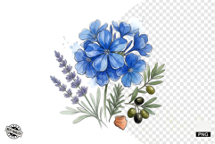 Summer Wildflowers &amp; Bird &amp; Insect Clipart - Houseplant PNG Product Image 1