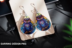 Stained Glass Owl Earring Design Product Image 1