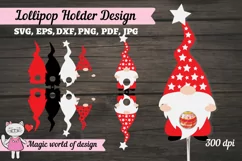Christmas Gnome lollipop Holder svg, papercut Product Image 1