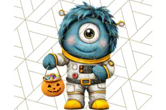 Monster Kids Clipart PNG, Cute Halloween Costume Art Product Image 3