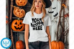 White women Tshirt Mockup, Halloween tshirt mockup Product Image 1