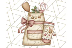 Christmas Sweet Shoppe Clipart PNG, Pastel Bakery Art Product Image 3