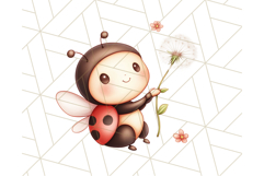 Cute Ladybug Clipart PNG, Pastel Whimsical Bug Illustrations Product Image 3