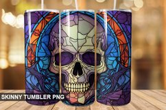 Stained Glass Halloween Skull | Skull 20 oz Skinny Tumbler Product Image 1