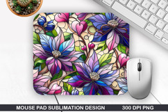 Flower Mouse Pad Sublimation, Spring Flower Mouse Pad PNG Product Image 1