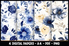 4 Digital Papers Vintage Florals I Vintage Theme Product Image 1